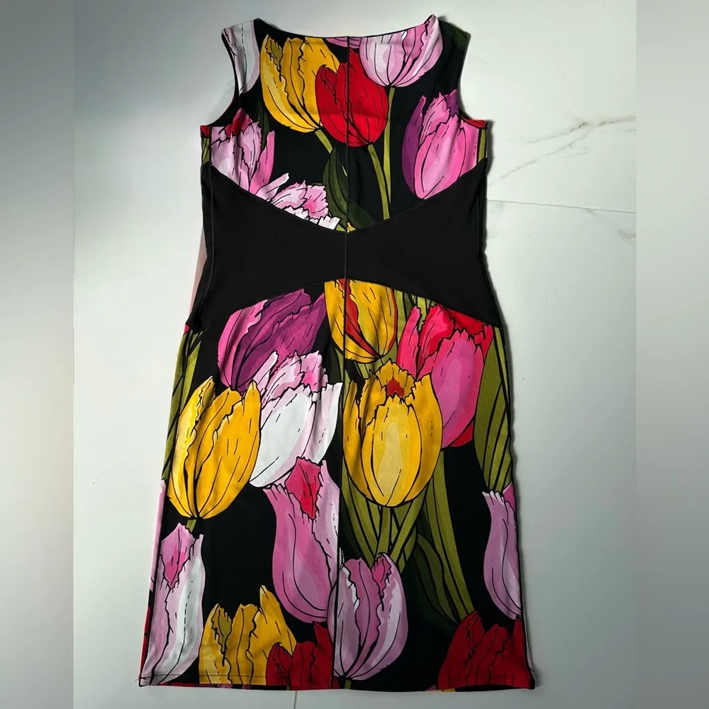 EVA VARRO Slim Waist, Sleeveless Dress Silhouette, Tulip print, EUC, Sz.S - Picture 5 of 10